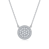 S925 Silver Full-Cut Zircon Circle Necklace