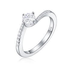 925 Silver Classic Four-Prong Cubic Zirconia Ring