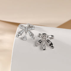 S925 Bow Earrings - Luxe Silver Drops