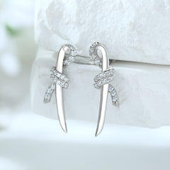 925 Silver Twisted Bow Earrings Studs