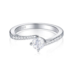 925 Silver Classic Four-Prong Cubic Zirconia Ring