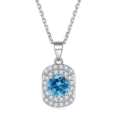 S925 Silver Natural Gemstone Zircon Pendant Necklace