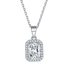 S925 Sterling Silver Zircon Necklace Elegant