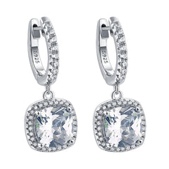 925 Silver Zirconia Hoop Earrings