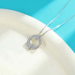 S925 Silver Double Hoop Zircon Necklace