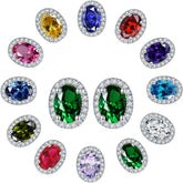 S925 Silver Birthstone Zircon Stud Earrings