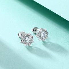 S925 Silver Floral Clover Studs