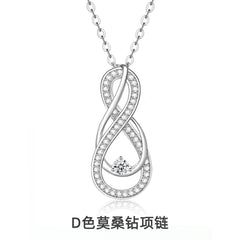 S925 Silver Moissanite Heart Necklace