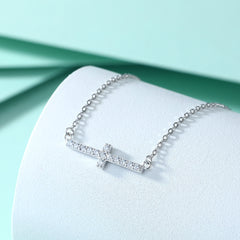 S925 Silver Cross Zircon Necklace
