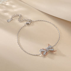 S925 Bow Butterfly Bracelet - Luxe Silver Jewelry