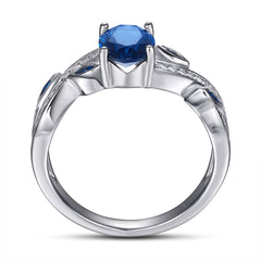 925 Silver Blue Sapphire Wedding Band