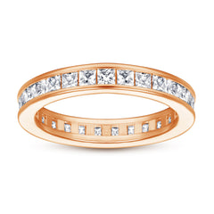 Square T-Bar Wedding Ring – Full Diamond Sterling Silver