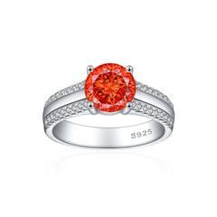 925 Silver 2ct Half Band Flame Ice Ring