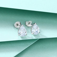 925 Silver Pear Zirconia Studs