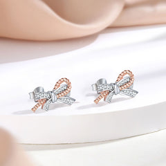 S925 Silver Twist Bow Earrings