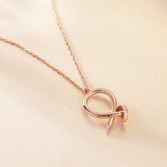 S925 Silver Rose Gold Pendant Necklace