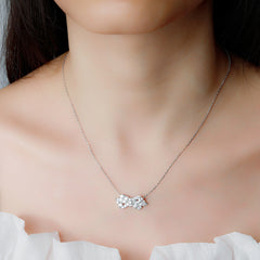 S925 Silver Bow Pendant Necklace