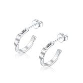S925 Mirror Hoops - Luxe Silver Earrings