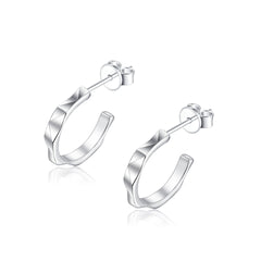 S925 Mirror Hoops - Luxe Silver Earrings