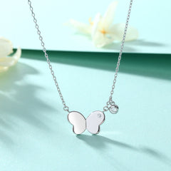 S925 Silver 3D Bow Butterfly Necklace