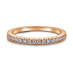 925 Silver Rose Gold Plated Micro-Pavé Line Ring