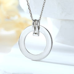 S925 Silver Micro Pave Circle Necklace