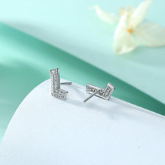 S925 Silver L-Letter Stud Earrings