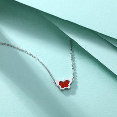 S925 Silver Agate Butterfly Necklace