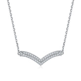 S925 Silver V Letter Necklace