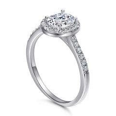 S925 Oval CZ Engagement Ring - Cartier Style