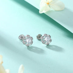 S925 Silver Star Statement Earrings