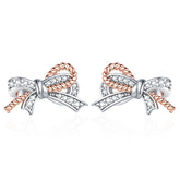 S925 Silver Twist Bow Earrings