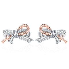 S925 Silver Twist Bow Earrings