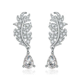 S925 Silver Leaf Drop Earrings