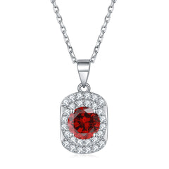 S925 Silver Natural Gemstone Zircon Pendant Necklace
