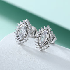 S925 Sunflower CZ Earrings - Vintage Silver Jewelry