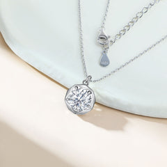 S925 1ct Zircon Silver Pendant Necklace