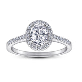 S925 Oval CZ Engagement Ring - Cartier Style