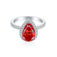 S925 4ct Flame-Cut Gemstone Ring - Icy CZ