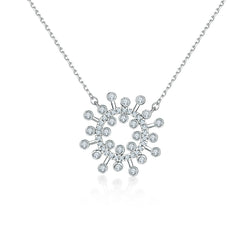 S925 Silver Sunflower Star Pendant Necklace