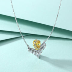 S925 Silver Crown V-Pendant Necklace