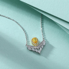 S925 Silver Crown V-Pendant Necklace