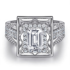 925 Silver Vintage Square CZ Ring