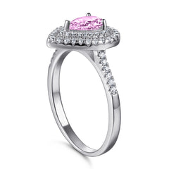 S925 Pear CZ Solitaire Ring - Tiffany Style