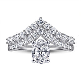 925 Silver V-Shaped Double Row Ring