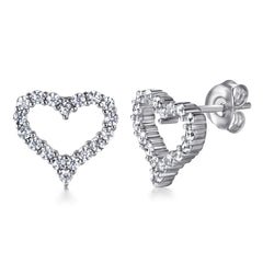 925 Silver Rose Gold Heart Earrings