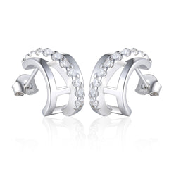 S925 Silver Half Hoop Earrings