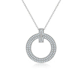 S925 Silver Micro Pave Circle Necklace