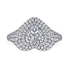 925 Silver Micro-Pavé Heart Ring