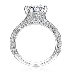 925 Silver 2ct Six-Prong Micro-Pavé Ring